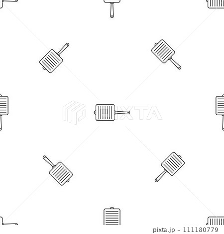 Grill fry pan pattern seamless vector repeat...のイラスト素材 [111180779] - PIXTA