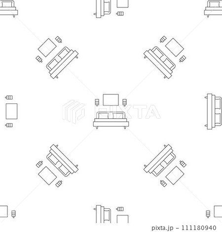 Sleeping room bed pattern seamless vector repeat geometric for any web design 111180940