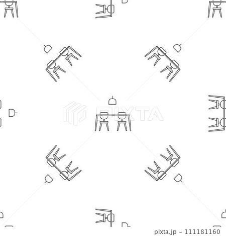 Table and chairs pattern seamless vector repeat geometric for any web design 111181160