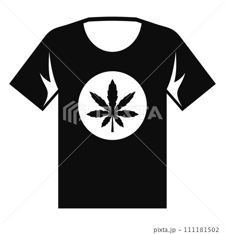 Cannabis tshirt icon. Simple illustration of cannabis tshirt vector icon for web design isolated on white background Cannabis tshirt icon. Simple illustration of cannabis tshirt vector icon for web design isolated on white background 111181502