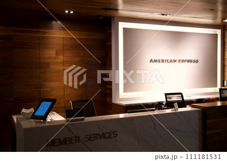 SAN FRANCISCO, CALIFORNIA, UNITED STATES - NOV 28, 2018: Reception area of an airport lounge at San Francisco International Airport SFO SAN FRANCISCO, CALIFORNIA, UNITED STATES - NOV 28, 2018: Reception area of an airport lounge at San Francisco International Airport SFO 111181531