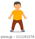Happy boy kid icon. Flat illustration of happy boy kid vector icon for web design 111181578