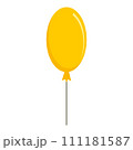 Party yellow balloon icon. Flat illustration of party yellow balloon vector icon for web design 111181587