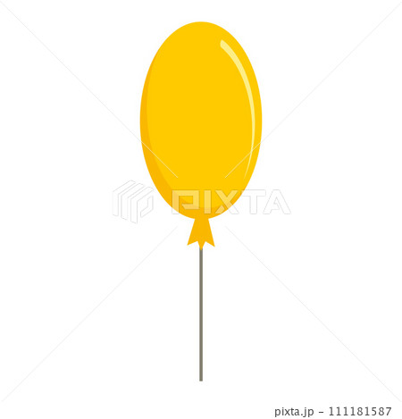 Party yellow balloon icon. Flat illustration of party yellow balloon vector icon for web design 111181587