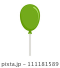 Green balloon icon. Flat illustration of green balloon vector icon for web design 111181589