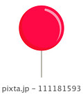 Red balloon icon. Flat illustration of red balloon vector icon for web design 111181593