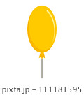 Yellow balloon icon. Flat illustration of yellow balloon vector icon for web design 111181595