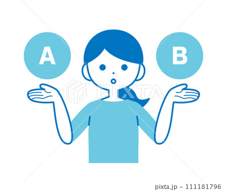 AとBを比較している女性 111181796