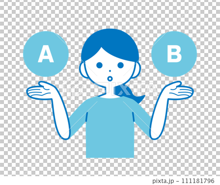 AとBを比較している女性 111181796