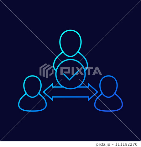 broker or third party line icon, vector broker or third party line icon, vector 111182270