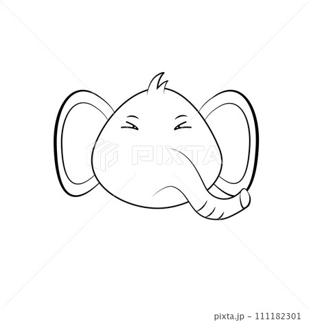 Cute cartoon elephant vector illustration, Vector illustration of an elephant, character cute cheerful elephant Cute cartoon elephant vector illustration, Vector illustration of an elephant, character cute cheerful elephant 111182301