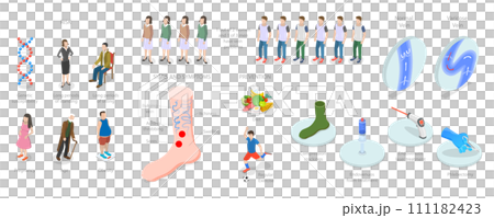 3D Isometric Flat  Conceptual Illustration of Varicose Veins 111182423