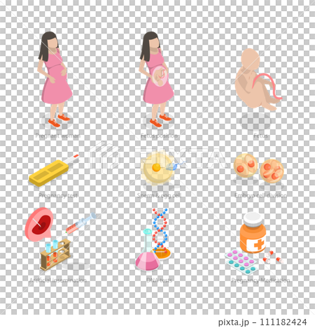 3D Isometric Flat Conceptual Illustration of Pregnancy And Obstetrics 3D Isometric Flat Conceptual Illustration of Pregnancy And Obstetrics 111182424