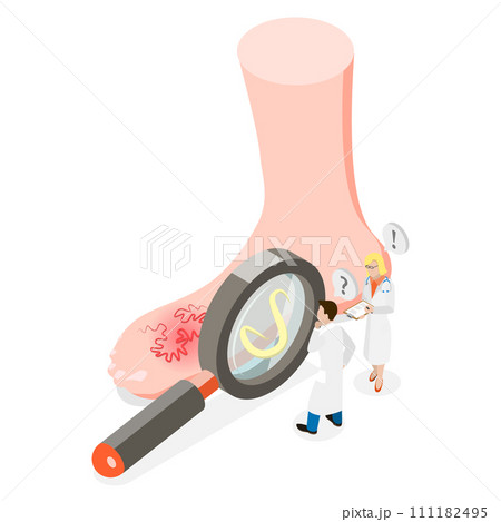 3D Isometric Flat  Conceptual Illustration of Larva Migrans 111182495