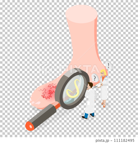 3D Isometric Flat  Conceptual Illustration of Larva Migrans 111182495