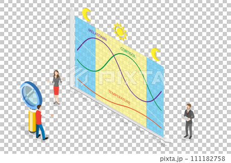 3D Isometric Flat Conceptual Illustration of Circadian Rhythm, Natural Cycle for Healthy Sleep and Routine 3D Isometric Flat Conceptual Illustration of Circadian Rhythm, Natural Cycle for Healthy Sleep and Routine 111182758