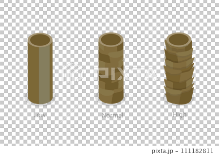 3D Isometric Flat  Conceptual Illustration of Hair Porosity, Anatomical Structure Scheme 111182811