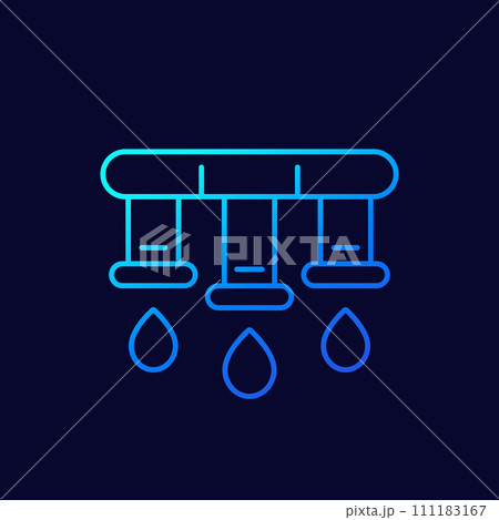irrigation system, watering line vector icon 111183167