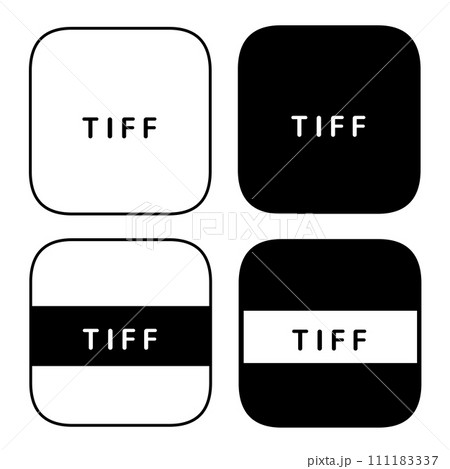 ファイル拡張子 TIFFアイコンセット 4種(白黒) ファイル拡張子 TIFFアイコンセット 4種(白黒) 111183337