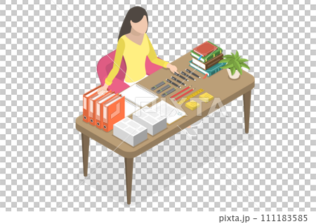 3D Isometric Flat Conceptual Illustration of Obsessive-compulsive Disorder, Perfectionism or OCD 3D Isometric Flat Conceptual Illustration of Obsessive-compulsive Disorder, Perfectionism or OCD 111183585