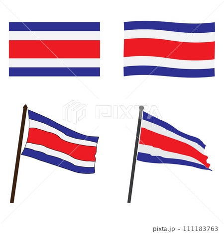 Costa Rican flag icon 111183763