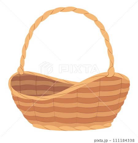 Empty wicker basket. isolated on white background basket. Empty wicker basket. isolated on white background basket. 111184338