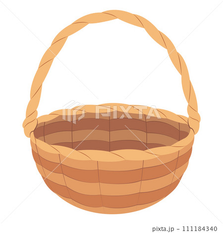 Empty wicker basket. isolated on white background basket. Empty wicker basket. isolated on white background basket. 111184340