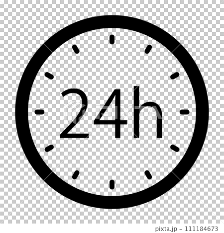 24 小時時鐘圖標 24 小時時鐘圖標 111184673