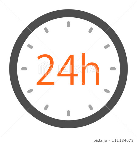 24時間の時計アイコン 24時間の時計アイコン 111184675