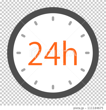 24時間の時計アイコン 24時間の時計アイコン 111184675