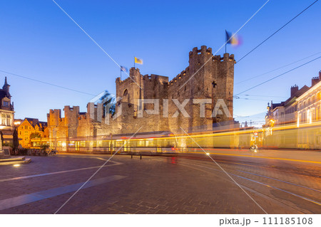 St Veerle's Square night, Ghent, Belgium 111185108