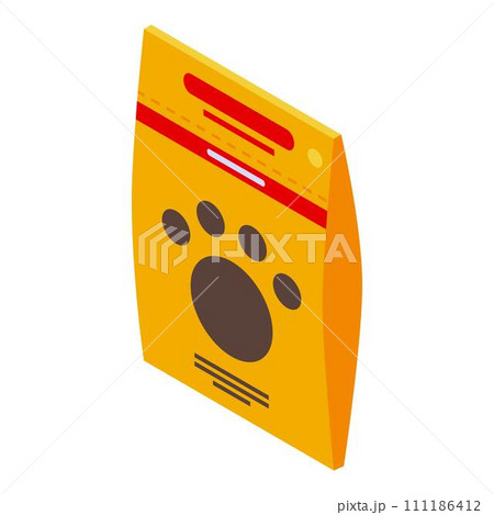 Domestic dog food icon. Isometric of domestic dog food vector icon for web design isolated on white background Domestic dog food icon. Isometric of domestic dog food vector icon for web design isolated on white background 111186412