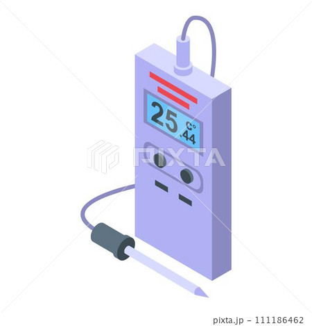 Portable digital thermometer icon. Isometric of portable digital thermometer vector icon for web design isolated on white background 111186462