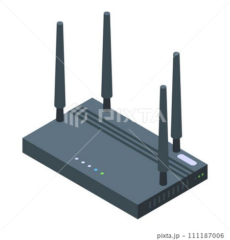 Wifi router icon. Isometric of wifi router vector icon for web design isolated on white background 111187006