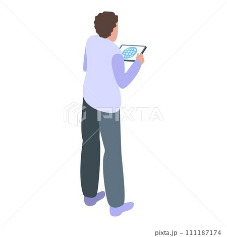 Free wifi zone tablet icon. Isometric of free wifi zone tablet vector icon for web design isolated on white background Free wifi zone tablet icon. Isometric of free wifi zone tablet vector icon for web design isolated on white background 111187174