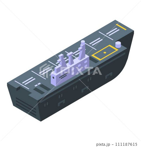 Aircraft carrier army icon. Isometric of aircraft carrier army vector icon for web design isolated on white background 111187615