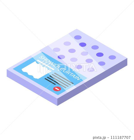 Shower curtain icon. Isometric of shower curtain vector icon for web design isolated on white background 111187707