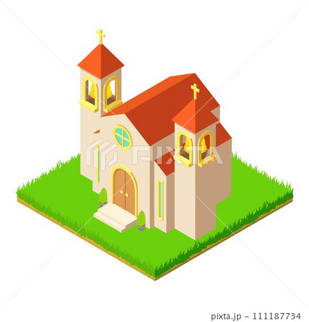 Europe church icon. Isometric illustration of europe church vector icon for web 111187734