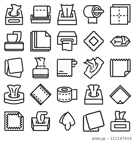 Tissue icons set. Outline set of tissue vector...のイラスト素材 [111187918 ...
