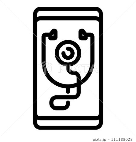 Clinic phone medicine icon. Outline clinic phone medicine vector icon for web design isolated on white background 111188028