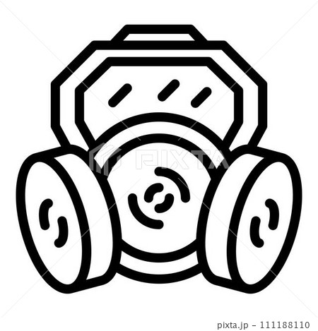 Respirator mask icon. Outline respirator mask vector icon for web design isolated on white background 111188110