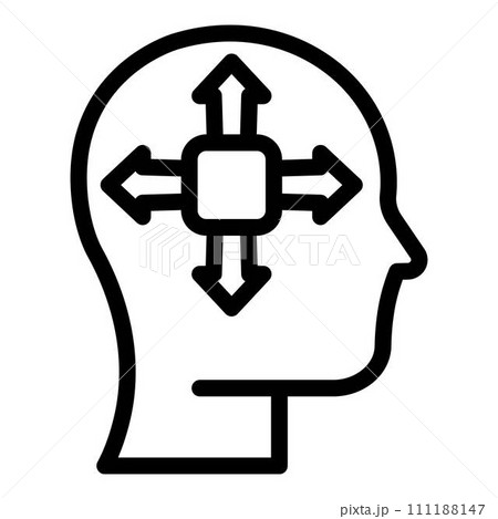 Mind opportunity icon. Outline mind opportunity vector icon for web design isolated on white background 111188147