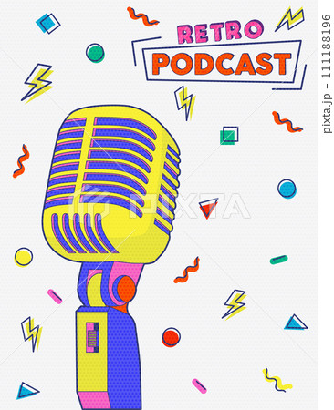 Retro podcast concept ilustration  111188196