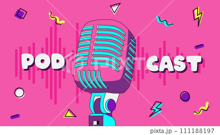 Retro podcast concept ilustration Retro podcast concept ilustration 111188197