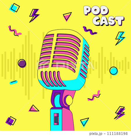 Retro podcast concept ilustration  111188198