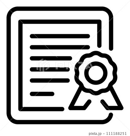 Work certificate icon. Outline work certificate vector icon for web design isolated on white background Work certificate icon. Outline work certificate vector icon for web design isolated on white background 111188251