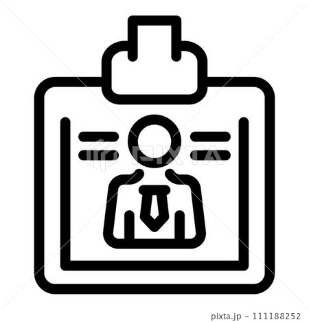 Worker badge icon. Outline worker badge vector icon for web design isolated on white background 111188252