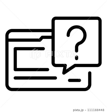 Question online icon. Outline question online vector icon for web design isolated on white background 111188448