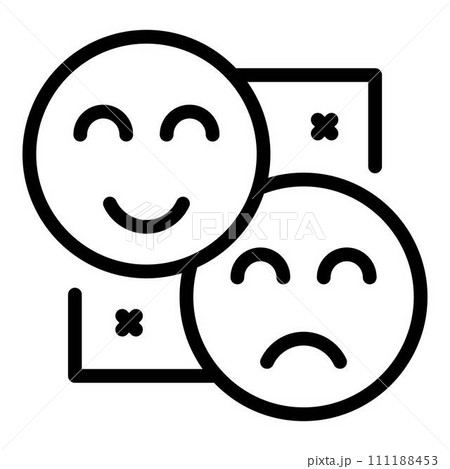 Network smiles icon. Outline network smiles vector icon for web design isolated on white background 111188453