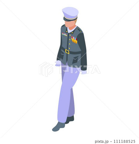 Military uniform marine icon. Isometric of military uniform marine vector icon for web design isolated on white background 111188525